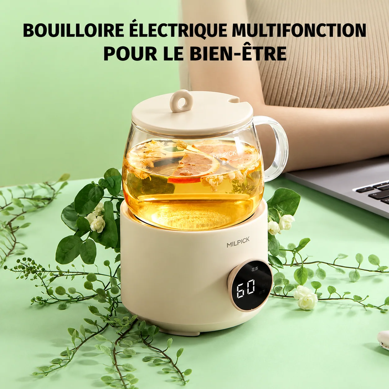 MILPICK BM-400-W — bouilloire électrique multifonction 600 ml