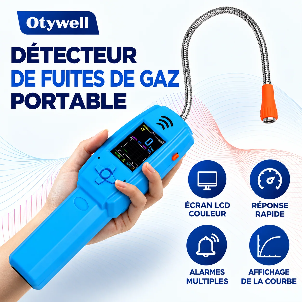 Détecteur de fuites de gaz Otywell — sonde flexible