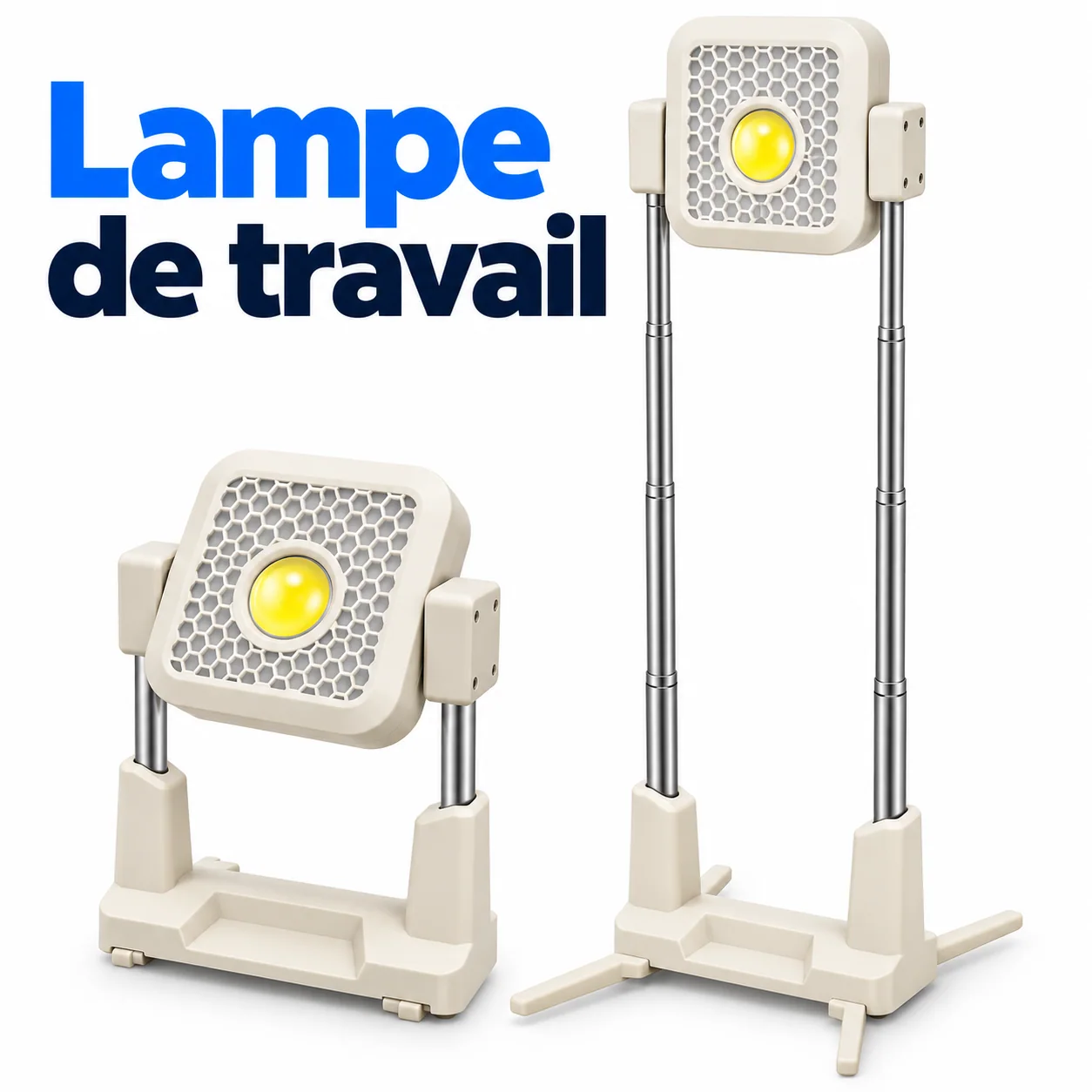 Lampe de travail télescopique rechargeable et solaire