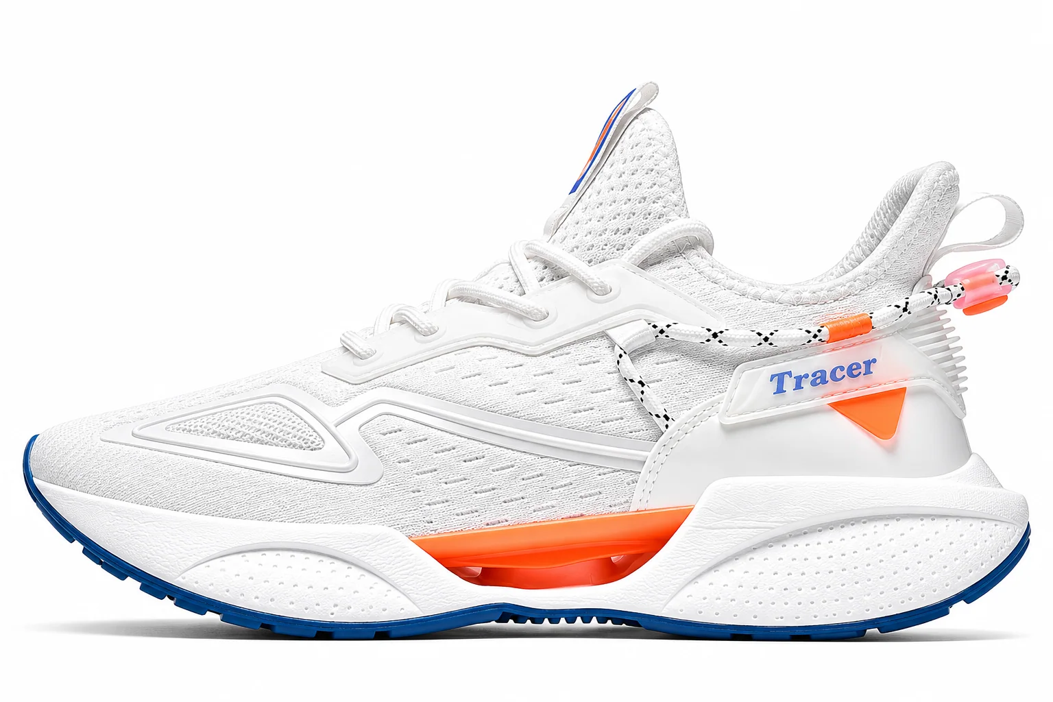 Sneakers Tracer — blanc, orange et bleu